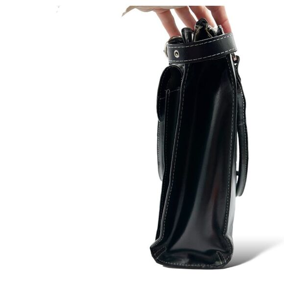 McKlein USA Winnetka Black Leather 15” Laptop‎ Briefcase Double Shoulder Strap - Picture 15 of 16